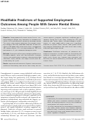 Cover page: Modifiable Predictors of Supported Employment Outcomes Among People With Severe Mental Illness
