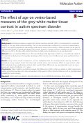 Cover page: The effect of age on vertex-based measures of the grey-white matter tissue contrast in autism spectrum disorder.