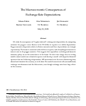 Cover page of The Macroeconomic Consequences of Exchange Rate Depreciations