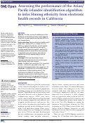 Cover page: Assessing the performance of the Asian/Pacific islander identification algorithm to infer Hmong ethnicity from electronic health records in California