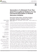 Cover page: Generation of a Biobank From Two Adult Thoroughbred Stallions for the Functional Annotation of Animal Genomes Initiative.