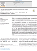 Cover page: Total shoulder arthroplasty in patients with dementia or mild cognitive impairment.