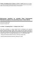 Cover page: Multi-project baselines for potential clean development mechanism projects in the 
electricity sector in South Africa
