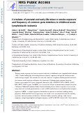 Cover page: Correlates of Prenatal and Early-Life Tobacco Smoke Exposure and Frequency of Common Gene Deletions in Childhood Acute Lymphoblastic Leukemia