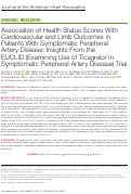 Cover page: Association of Health Status Scores With Cardiovascular and Limb Outcomes in Patients With Symptomatic Peripheral Artery Disease: Insights From the EUCLID (Examining Use of Ticagrelor in Symptomatic Peripheral Artery Disease) Trial