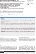 Cover page: Prenatal Metal Exposures and Child Social Responsiveness Scale Scores in 2 Prospective Studies.