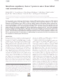 Cover page: Interferon regulatory factor 2 protects mice from lethal viral neuroinvasion