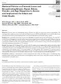 Cover page: National Policies on Parental Leave and Breastfeeding Breaks: Racial, Ethnic, Gender, and Age Disparities in Access and Implications for Infant and Child Health.