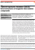 Cover page: Tailored topotactic chemistry unlocks heterostructures of magnetic intercalation compounds