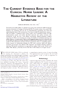 Cover page: The Current Evidence Base for the Clinical Nurse Leader: A Narrative Review of the Literature