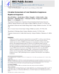 Cover page: Circadian Homeostasis of Liver Metabolism Suppresses Hepatocarcinogenesis