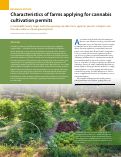 Cover page of Characteristics of farms applying for cannabis cultivation permits