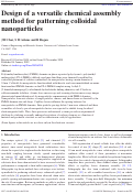 Cover page: Design of a versatile chemical assembly method for patterning colloidal nanoparticles