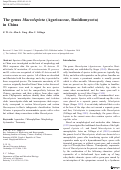 Cover page: The genus Macrolepiota (Agaricaceae, Basidiomycota) in China