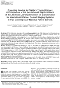 Cover page: Projecting Survival in Papillary Thyroid Cancer: A Comparison of the Seventh and Eighth Editions of the American Joint Commission on Cancer/Union for International Cancer Control Staging Systems in Two Contemporary National Patient Cohorts