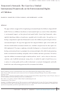 Cover page: Tomorrows Stewards: The Case for a Unified International Framework on the Environmental Rights of Children.