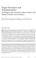 Cover page: Organ Donation and Transplantation: A Dialogue with American Indian Healers and Western Health-care Providers