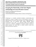 Cover page of Grasping the Materiality of the Past: Digital Archaeology in Lower-Division Courses