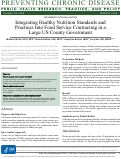 Cover page: Integrating Healthy Nutrition Standards and Practices Into Food Service Contracting in a Large US County Government.