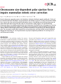 Cover page: Chromosome size-dependent polar ejection force impairs mammalian mitotic error correction