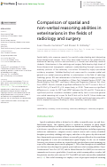 Cover page: Comparison of spatial and non-verbal reasoning abilities in veterinarians in the fields of radiology and surgery.