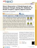 Cover page of Direct Observation of Morphological and Chemical Changes during the Oxidation of Model Inorganic Ligand-Capped Particles.