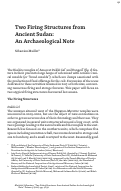 Cover page: Two Firing Structures from Ancient Sudan: An Archaeological Note
