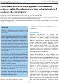 Cover page: Video-based education about systemic corticosteroids enhances patient knowledge more than verbal education: A randomized controlled trial