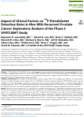 Cover page: Impact of Clinical Factors on 18F-Flotufolastat Detection Rates in Men With Recurrent Prostate Cancer: Exploratory Analysis of the Phase 3 SPOTLIGHT Study.