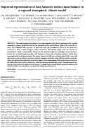 Cover page: Improved representation of East Antarctic surface mass balance in a regional atmospheric climate model