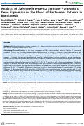 Cover page: Analysis of Salmonella enterica serotype paratyphi A gene expression in the blood of bacteremic patients in Bangladesh.