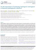 Cover page: On the importance of assessing topological convergence in Bayesian phylogenetic inference.