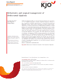 Cover page: Orthodontic and surgical management of cleidocranial dysplasia.