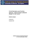 Cover page: Child Mortality and Fertility Decline:  Does the Barro-Becker Model Fit the Facts?