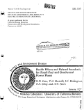 Cover page: HEALTH EFFECTS AND RELATED STANDARDS FOR FOSSIL-FUEL AND GEOTHERMAL POWER PLANTS