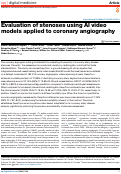 Cover page: Evaluation of stenoses using AI video models applied to coronary angiography.