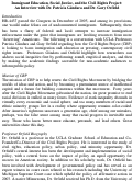 Cover page: Immigrant Education, Social Justice, and the Civil Rights Project: An Interview with Dr. Patricia Gándara and Dr. Gary Orfield