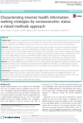 Cover page: Characterizing internet health information seeking strategies by socioeconomic status: a mixed methods approach