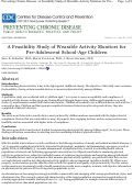 Cover page: A Feasibility Study of Wearable Activity Monitors for Pre-Adolescent School-Age Children