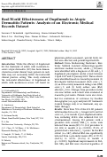 Cover page: Real-World Effectiveness of Dupilumab in Atopic Dermatitis Patients: Analysis of an Electronic Medical Records Dataset