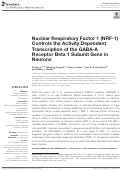 Cover page: Nuclear Respiratory Factor 1 (NRF-1) Controls the Activity Dependent Transcription of the GABA-A Receptor Beta 1 Subunit Gene in Neurons.