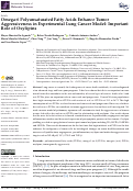 Cover page: Omega-6 Polyunsaturated Fatty Acids Enhance Tumor Aggressiveness in Experimental Lung Cancer Model: Important Role of Oxylipins