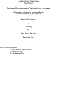 Cover page: Synthesis of Donor Ligands and Their Applications in Catalysis