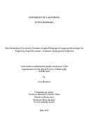 Cover page: How Elementary Pre-Service Teachers Acquire Pedagogical Language Knowledge for Supporting English Learners’ Academic Language Development