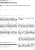 Cover page: Regression analysis for peak designation in pulsatile pressure signals