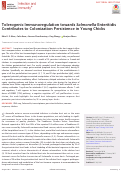 Cover page: Tolerogenic Immunoregulation towards Salmonella Enteritidis Contributes to Colonization Persistence in Young Chicks