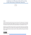 Cover page: Guidelines for Efficient Archival Processing in the University of California Libraries (Version 4)