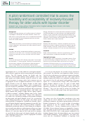 Cover page: A pilot randomised controlled trial to assess the feasibility and acceptability of recovery-focused therapy for older adults with bipolar disorder