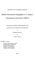 Cover page: Meiotic chromosome segregation in C. elegans : discovering a new look for CENP-A