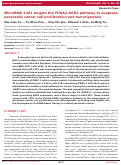 Cover page: MicroRNA-1291 targets the FOXA2-AGR2 pathway to suppress pancreatic cancer cell proliferation and tumorigenesis